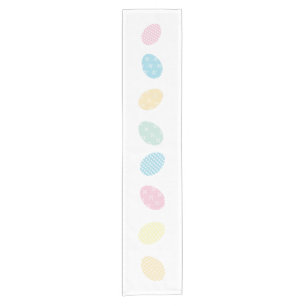 Spring Happy Easter Eggs Patterned Minimalist Short Table Runner