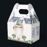 Spring | Happy Easter | House Favor Box<br><div class="desc">Surprise your friends at your Easter egg hunt with this spring house favour box. This favour box has a watercolor front door with an easter basket on the front porch. The back has a couple windows adorned with climbing roses. Colours used include olive green, pink, grey, and brown. A pink...</div>