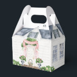 Spring | Happy Easter | House Favor Box<br><div class="desc">Surprise your friends at your Easter egg hunt with this spring house favour box. This favour box has a watercolor front door with an easter basket on the front porch. The back has a couple windows adorned with climbing roses. Colours used include olive green, pink, grey, and brown. A pink...</div>