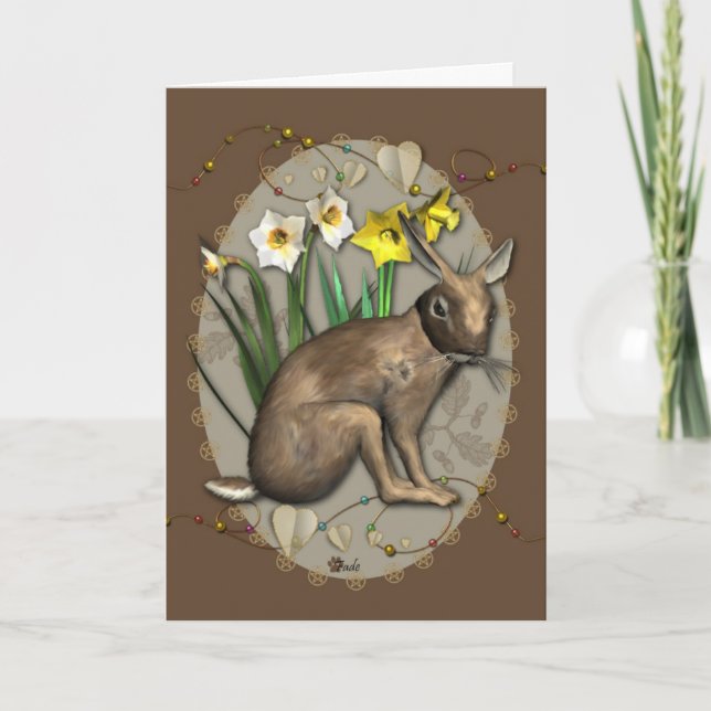 Spring Hare 1 Greetings Card (Front)