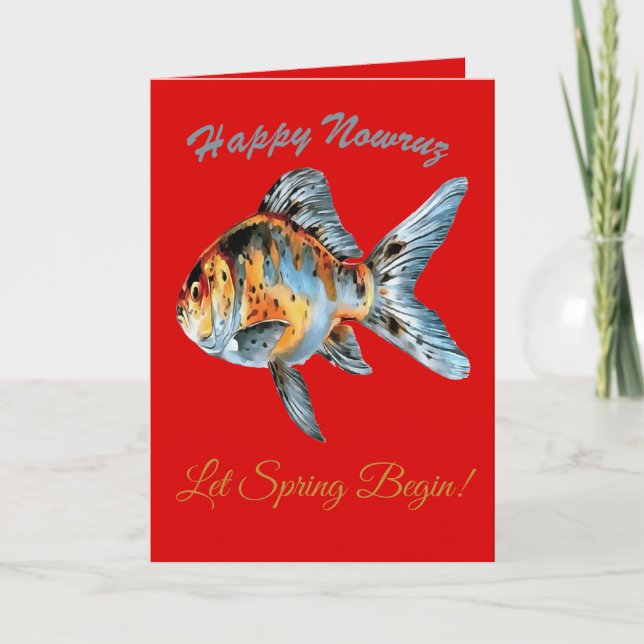 Spring Harmony Happy Nowruz Fish Card (Front)