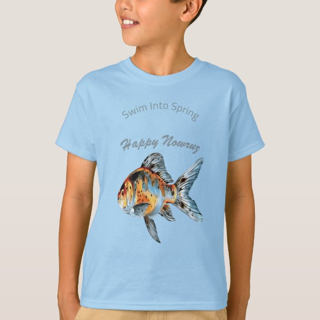 Spring Harmony Happy Nowruz Fish T-Shirt (Front)