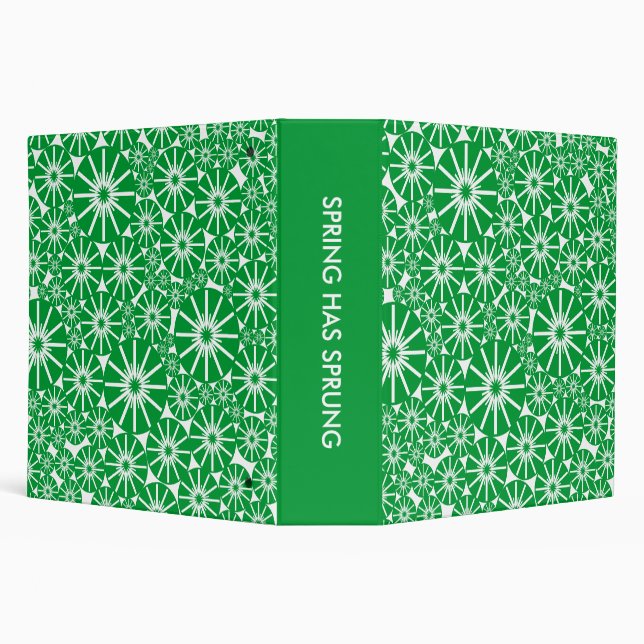 SPRING HAS SPRUNG (2.0ins) - Grass Green on White Binder (Background)