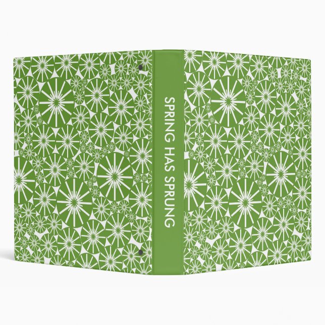 SPRING HAS SPRUNG - Avocado Green on White Binder (Background)