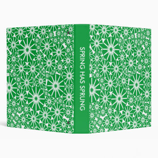 SPRING HAS SPRUNG - Grass Green on White Binder