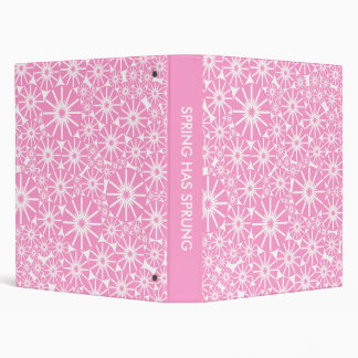 SPRING HAS SPRUNG - Pink on White Binder