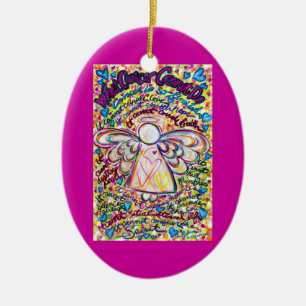 Spring Hearts Cancer Angel Ornament Customized