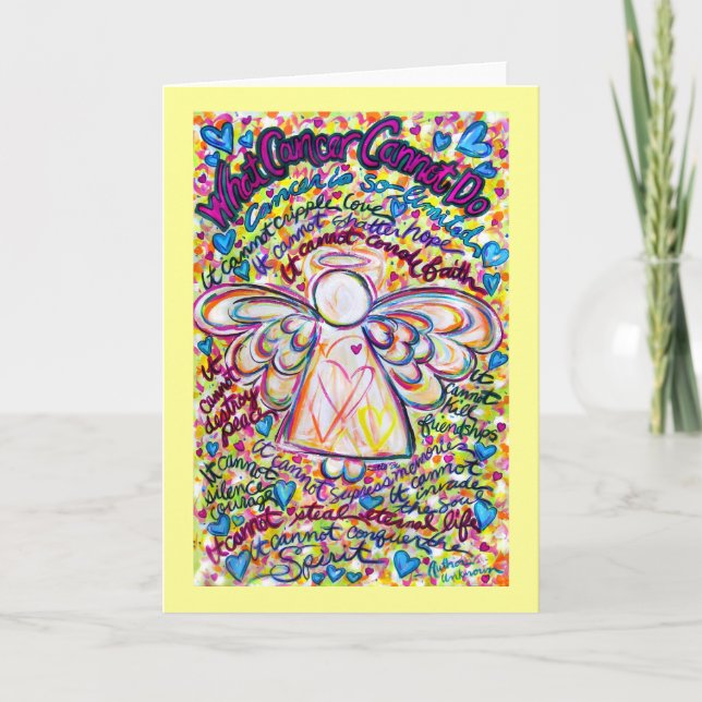 Spring Hearts Cancer Cannot Do Angel Greeting Card (Front)