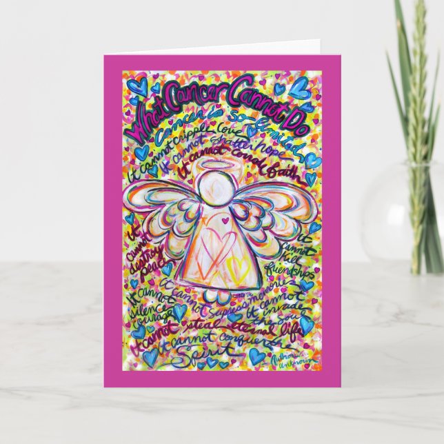 Spring Hearts Cancer Cannot Do Angel Greeting Card (Front)