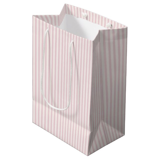 Spring Heritage Stripes | Soft Blush Medium Gift Bag (Front Angled)