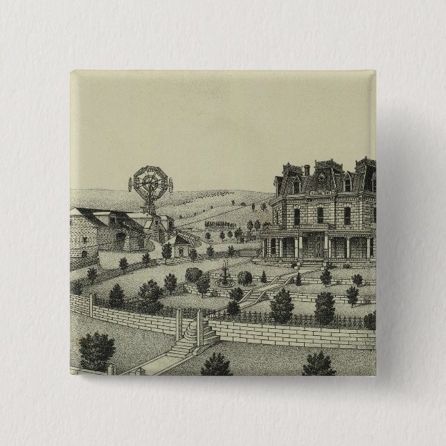 Spring Hill Farm, Chase County, Kansas 2 Inch Square Button (Front)