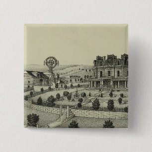 Spring Hill Farm, Chase County, Kansas 2 Inch Square Button