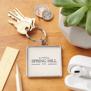 Spring Hill Florida Heritage – Classic Cream Keychain