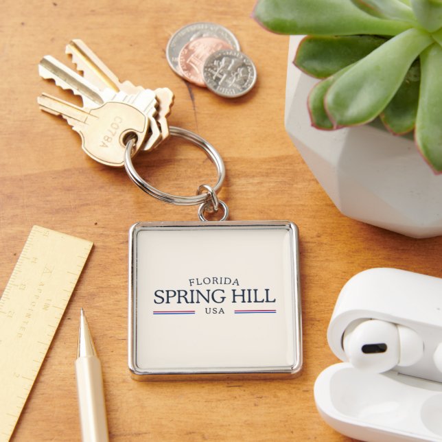 Spring Hill Florida Heritage – Classic Cream Keychain (Desk)