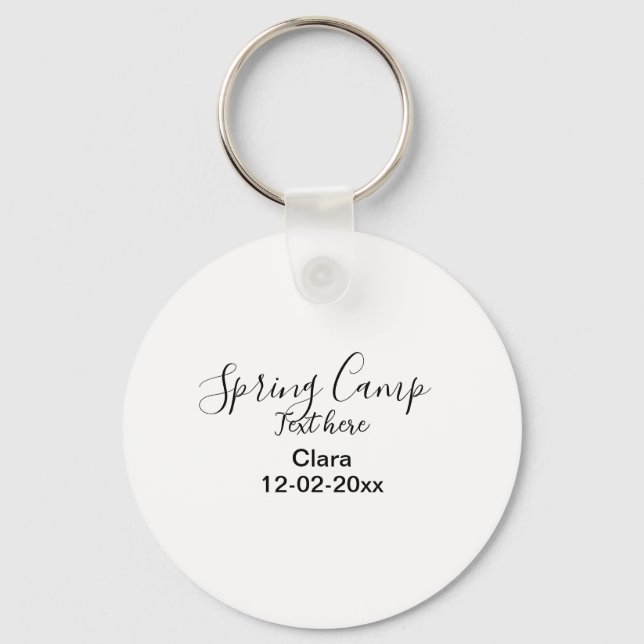 Spring holiday camping custom add name date keychain (Front)