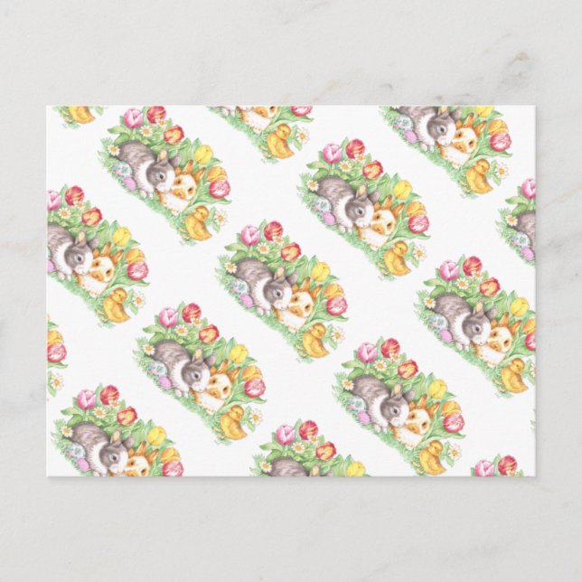 Spring Holiday Easter Bunny Postcard (Front)