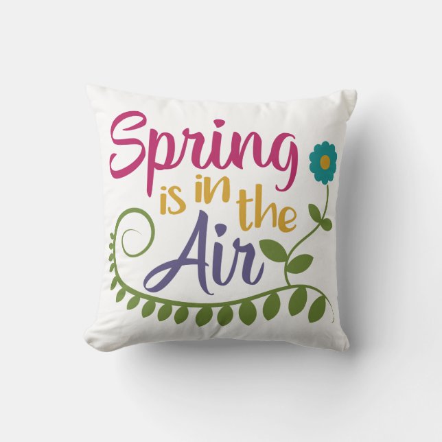 Spring Home Decor Throw Pillow (Front)