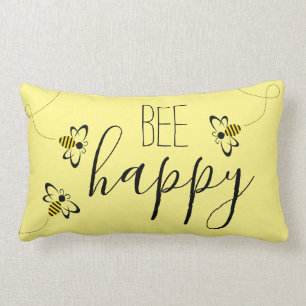 Spring Home Decor with Honey Bees Lumbar Pillow