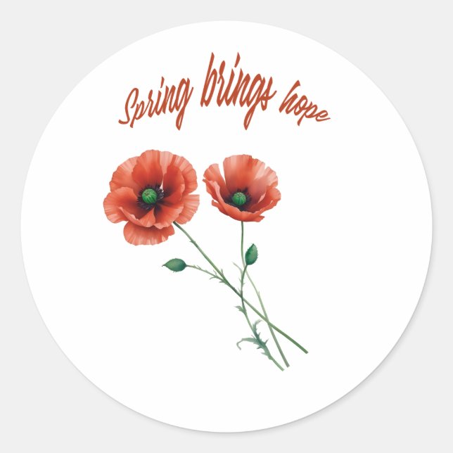 "Spring Hope Sticker" Classic Round Sticker (Front)