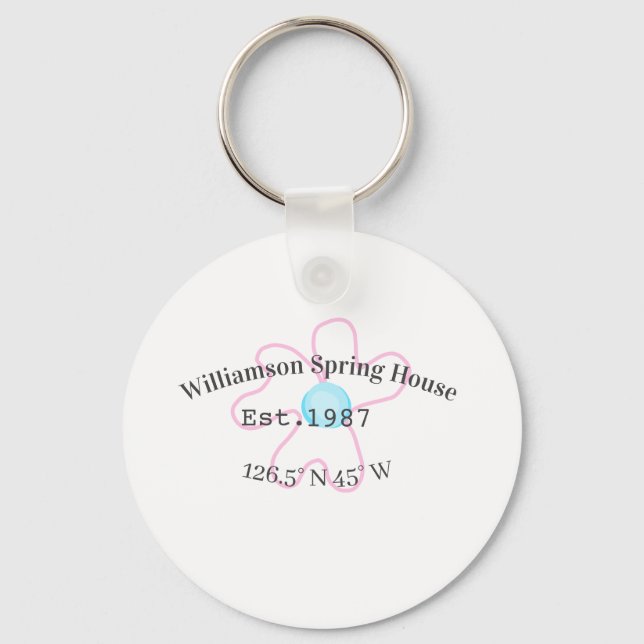 Spring house coordinates latitude longitude name d keychain (Front)