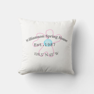 Spring house coordinates latitude longitude name d throw pillow