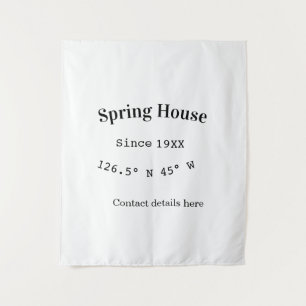Spring house ets. Date year custom coordinates add Tapestry