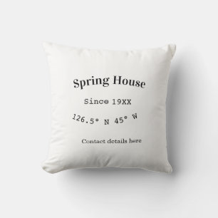Spring house ets. Date year custom coordinates add Throw Pillow