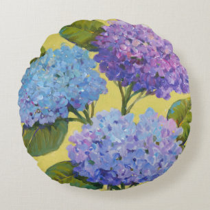 Spring Hydrangeas I Round Pillow