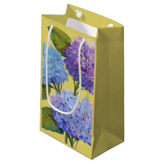 Spring Hydrangeas I Small Gift Bag (Front Angled)
