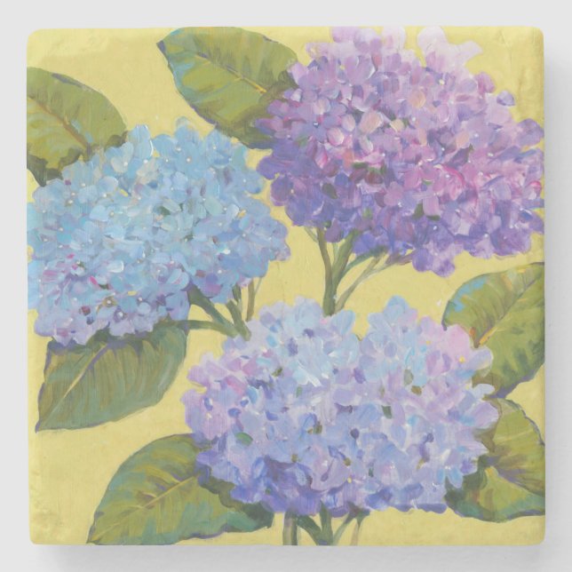 Spring Hydrangeas I Stone Coaster (Front)