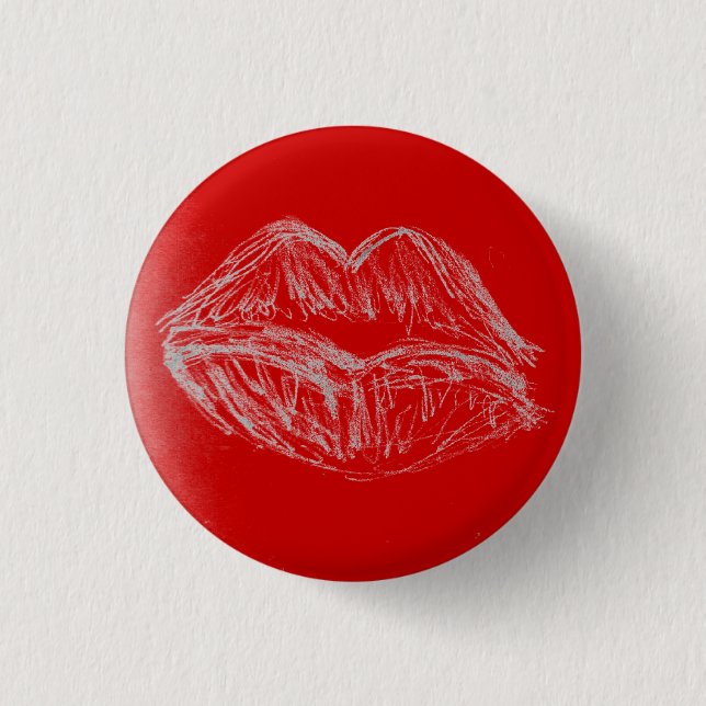 Spring Imagination - Lipstick Lips 1 Inch Round Button (Front)