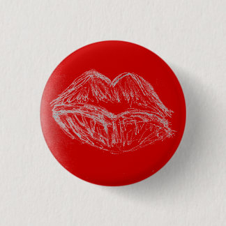 Spring Imagination - Lipstick Lips 1 Inch Round Button