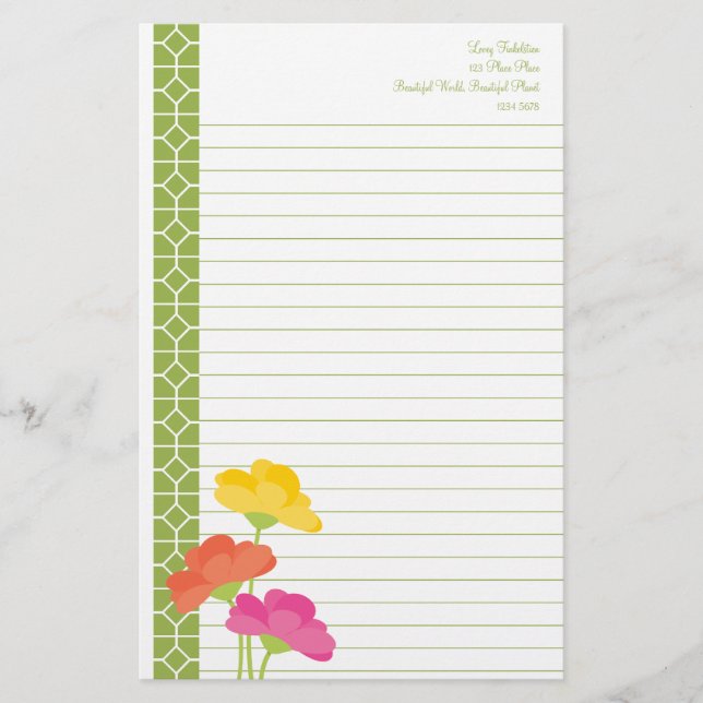 Spring in Bloom Stationery (Front)