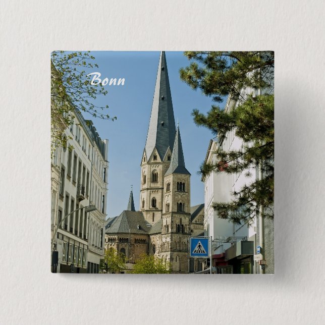 Spring in Bonn 2 Inch Square Button (Front)