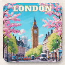 Spring in London Cork Coaster – Classic UK Travel