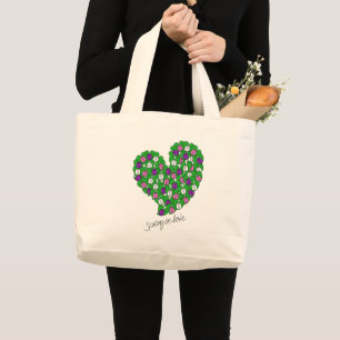 Spring in Love-Colourful Tulips(pink,purple,white) Large Tote Bag