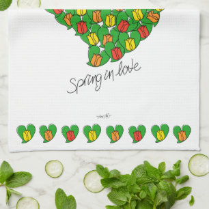 Spring in Love-Colourful Tulips(red,yellow,orange) Kitchen Towel