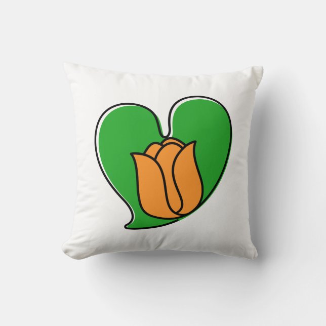 Spring in Love - Orange Tulips   Throw Pillow (Front)