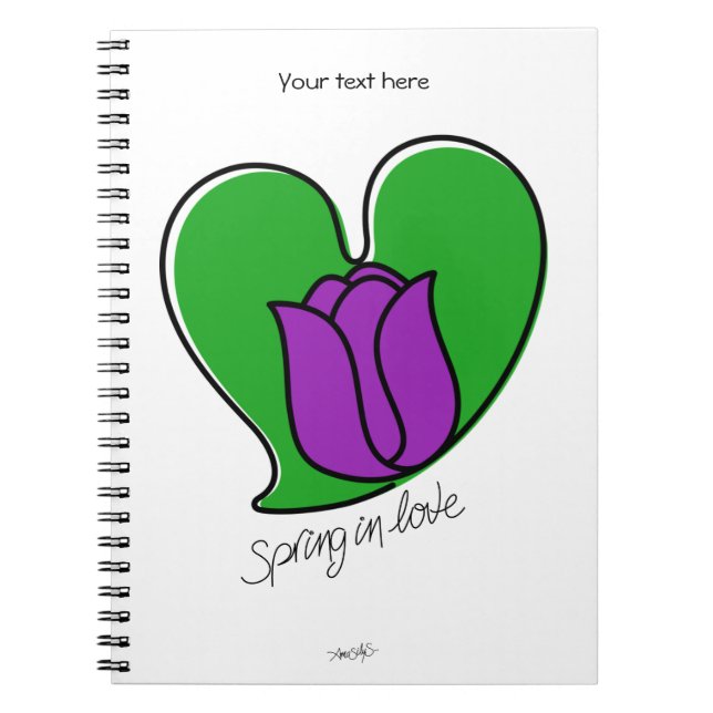 Spring in Love - Purple Tulips Notebook (Front)