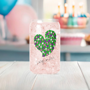 Spring in Love-Tulips(pink,purple,white)-Name  Can Glass