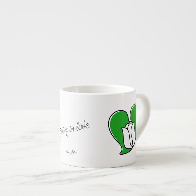 Spring in Love - White Tulips Specialty Mug (Front Right)