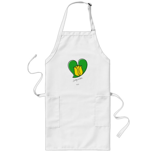 Spring in Love - Yellow Tulips Long Apron (Front)