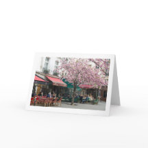 Spring in Paris Folded Blank Greeting Card