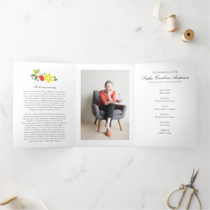 Spring in Stockholm Celebration of Life Program Tri-Fold Invitation