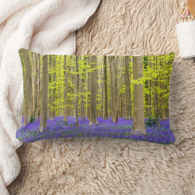 Spring in the Blue Forest Lumbar Pillow (Blanket)