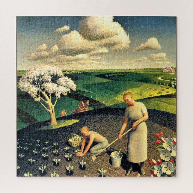 Spring in the Country by Grant Wood Jigsaw Puzzle (Vertical)