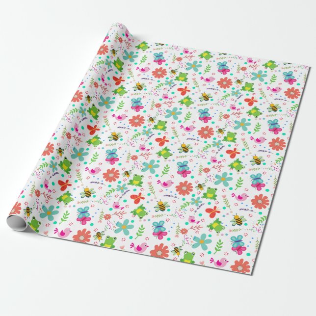 Spring in the Garden Wrapping Paper (Unrolled)