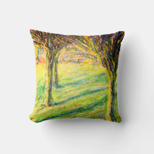 Spring in the Park pastel painting Throw Pillow