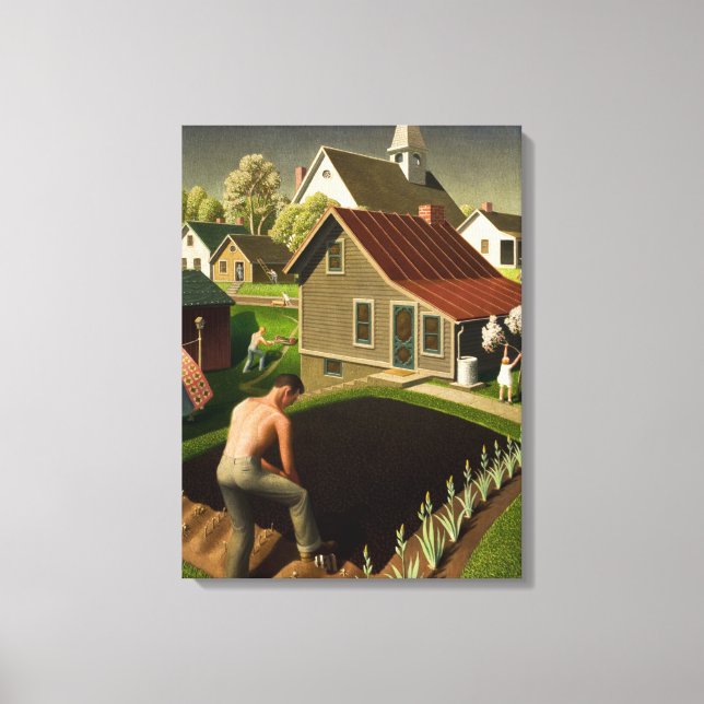 Spring in Town, 1941 by Grant Wood Canvas Print (Front)