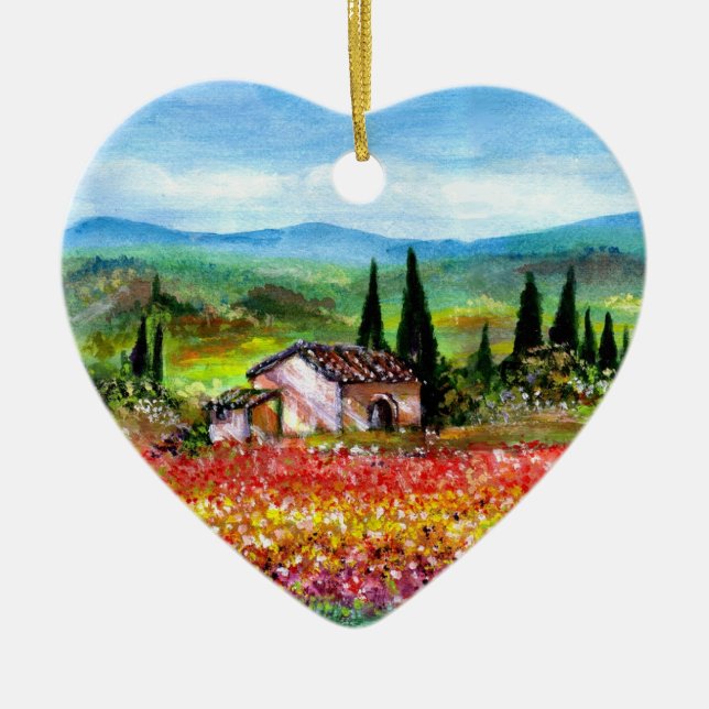 SPRING IN TUSCANY CERAMIC ORNAMENT (Front)